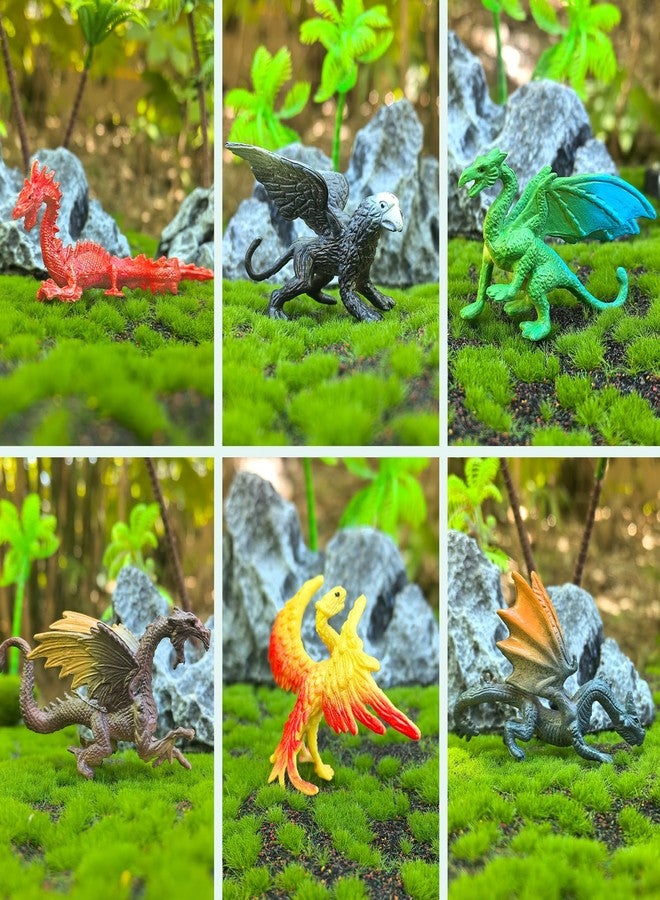 EOIVSH Mini Dragon Toys Figures - 12pcs Ancient Flying Dragon Figurines for Boys Girls, Mythical Action Figure Kid Toys, Cupcake/Cake Topper & Party Favors - Image 2